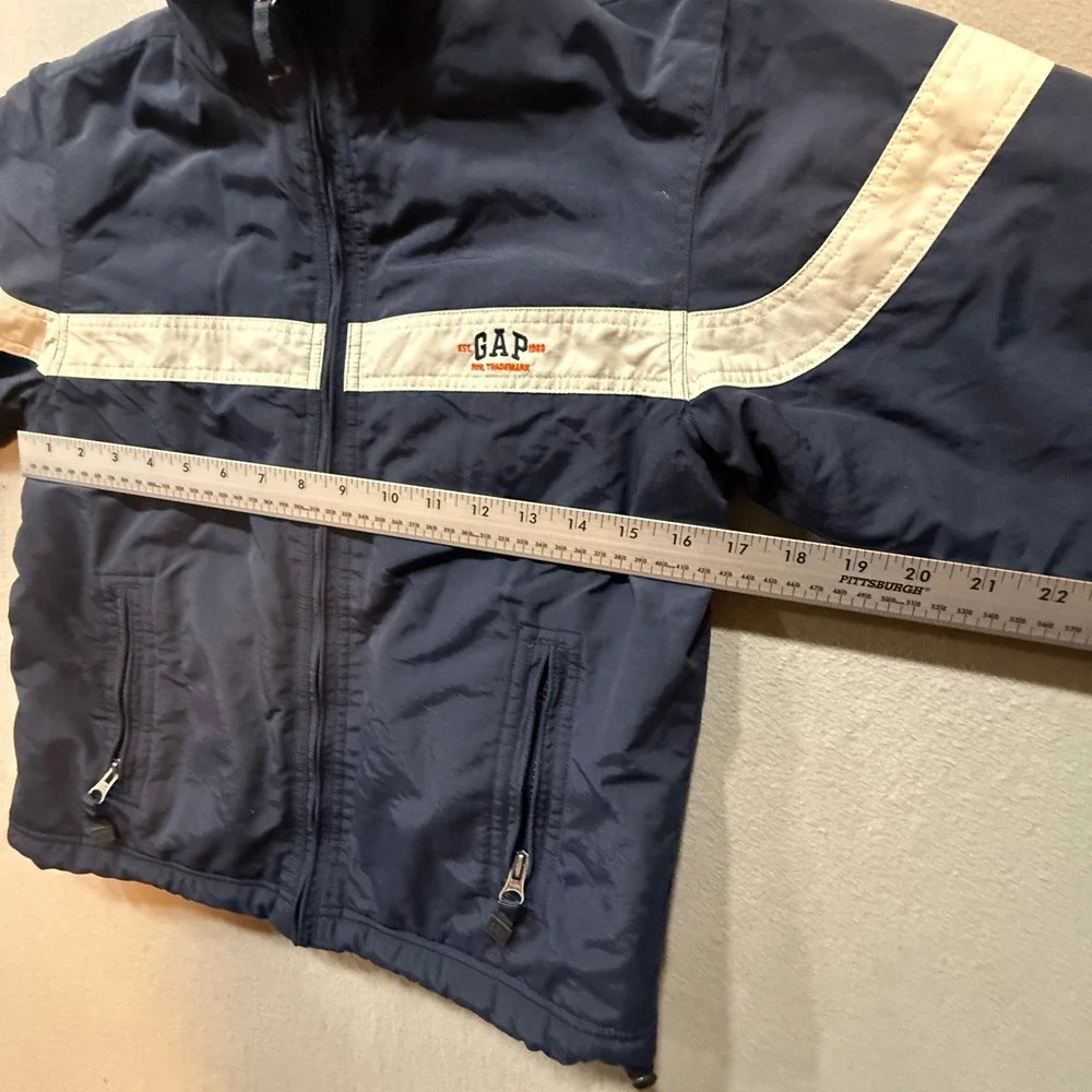 GAP Kids Navy Blue‎ Zip Jacket Small (5-6) Fleece Lined Windbreaker Y2K Retro